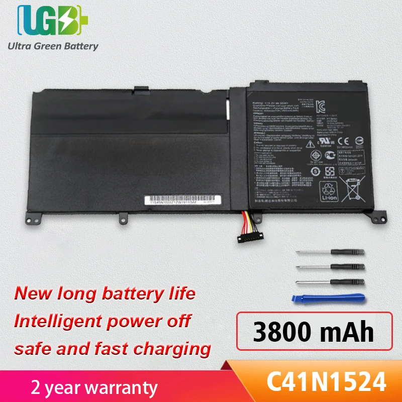 

UGB New C41N1524 Battery For ASUS Zenbook Pro UX501VW UX501JW G501VW N501VW-2B N501VW G501VW-FY081T N501JW-2B 15.2V60WH