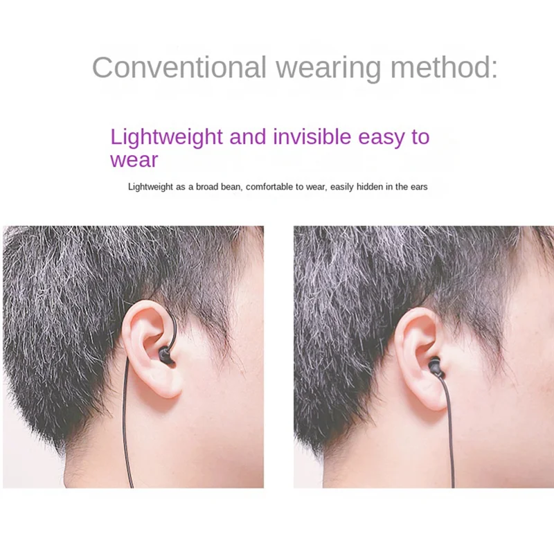 Short Cable Unilateral Headset Extension Cable Earpiece in Ear Single Earbud Silicone Earbud 3.5mm Jack for Phone