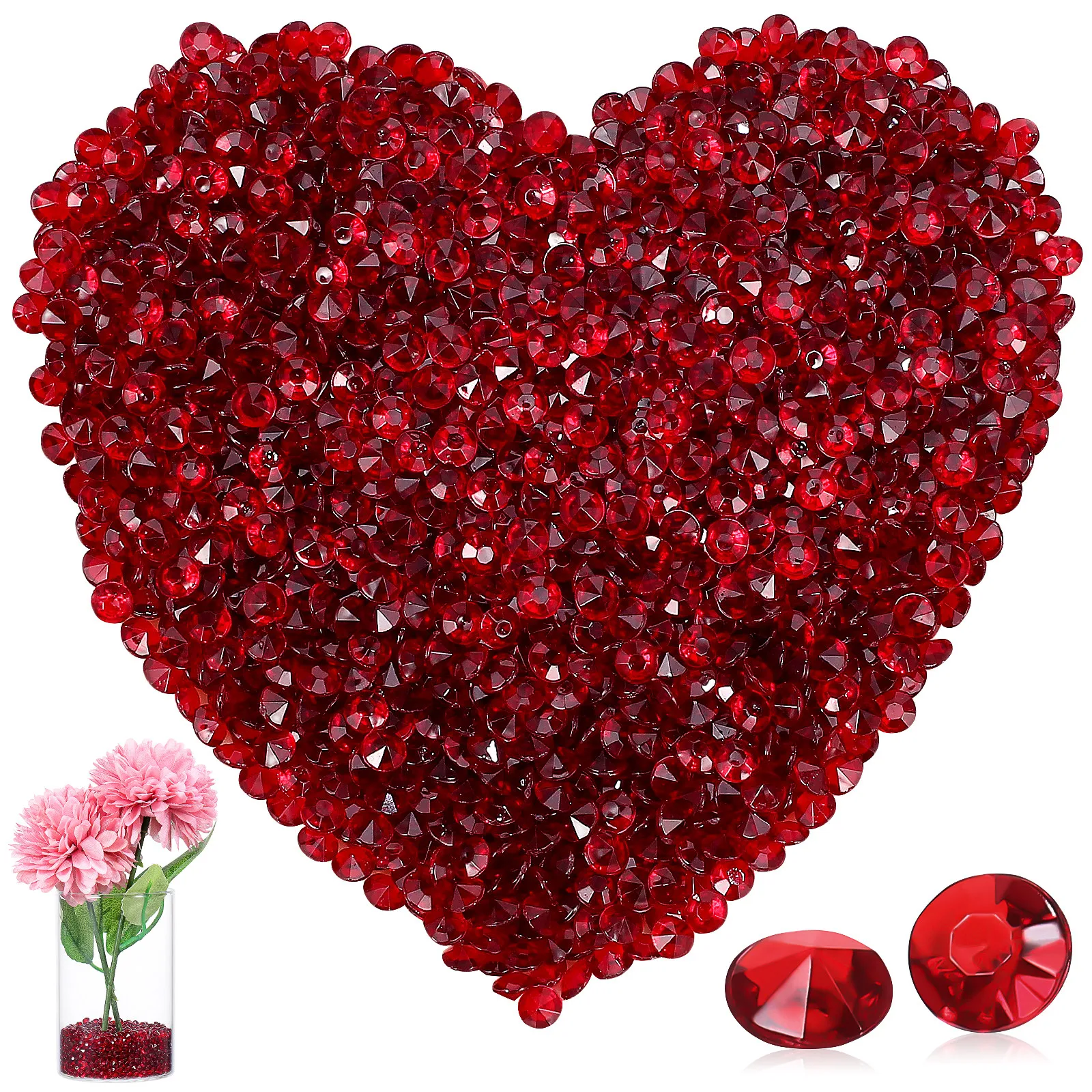 2000Pcs Acrylic Crystal Bright Colors 4.5mm Scattering Decorations Wedding Banquet Party Crafts Nail Tip Cloth Photo Album Vase