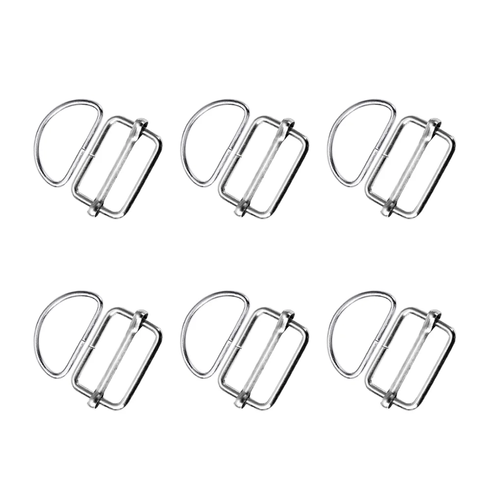 100PCS Metal Slide Adjustable Roller Buckles Semi Circular D Buckle for Backpack Suitcase Clothes Luggage Belt Silver