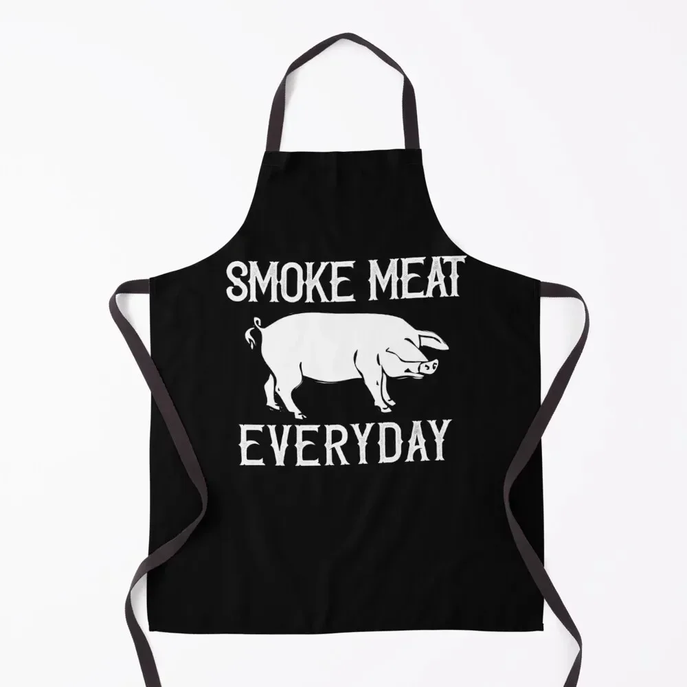 

Smoke Meat Everyday BBQ Funny Apron Cooking Clothes Men's Kitchen Apron