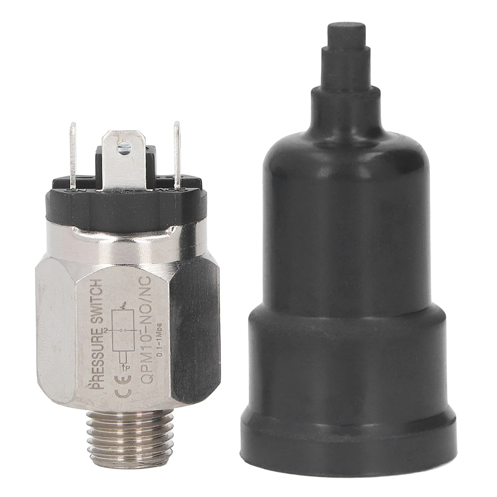 Pneumatic Adjustable 1/4in Diaphragm Type Pressure Control Switch Stainless Steel Rubber Pressure Switch Replacement for Pump