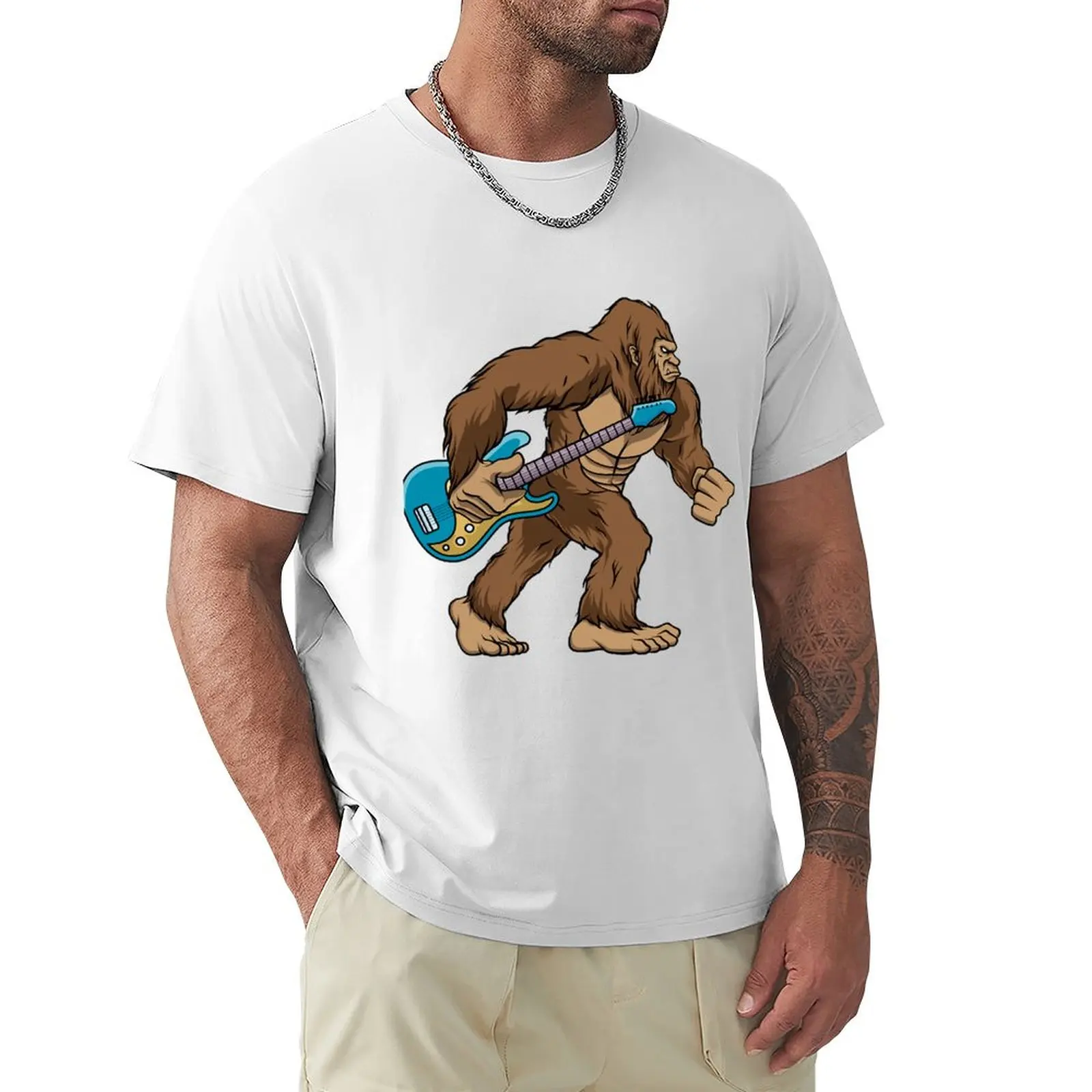 

Retro Bigfoot Guitar Vintage Sasquatch Rocker essentiel T-Shirt aesthetic clothes cute clothes plain black t shirts men