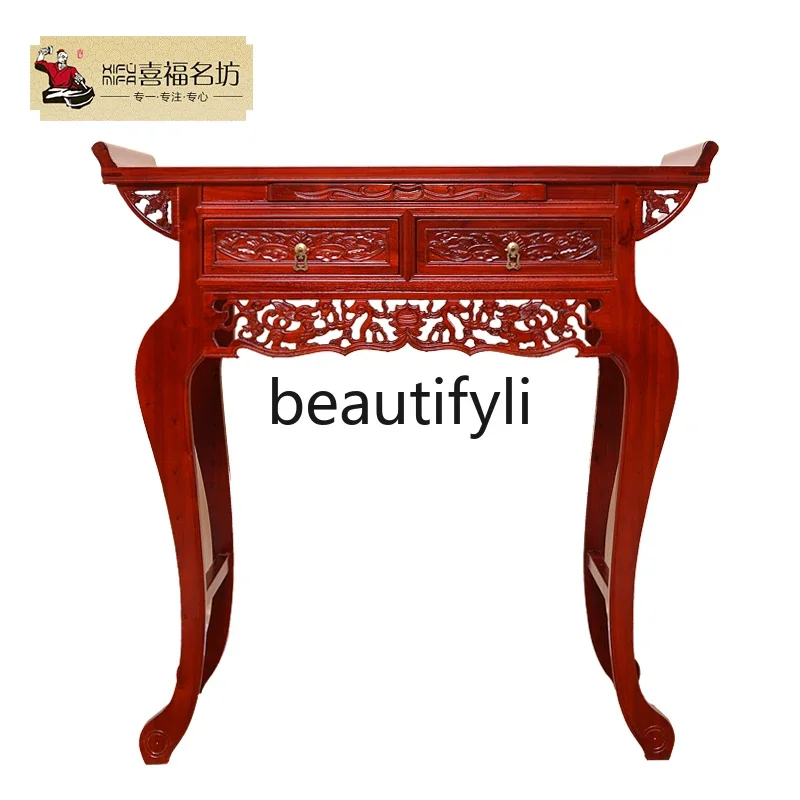 

01A Offering table incense Buddhist Solid wood shrine household Buddhist table Offering Buddhist niche Gongtai table