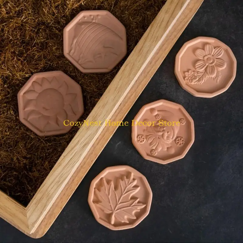 92MF Set of 10 Smoke Cigars Humidifier Clay Moisturizing Pads Terracotta Humidifying Stone for Optimal Humidity Control