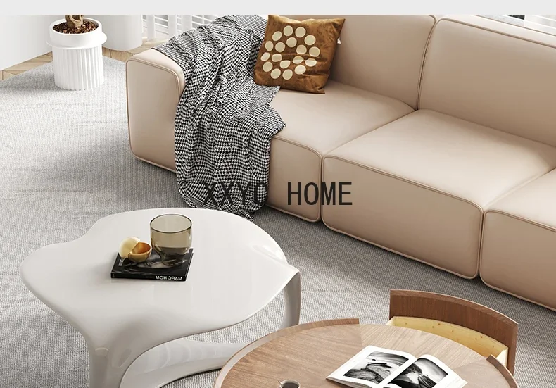 

Living Room Coffee Table Italian Minimalist Small Apartment Coffee Table Combination Cream Style Simple Modern Home