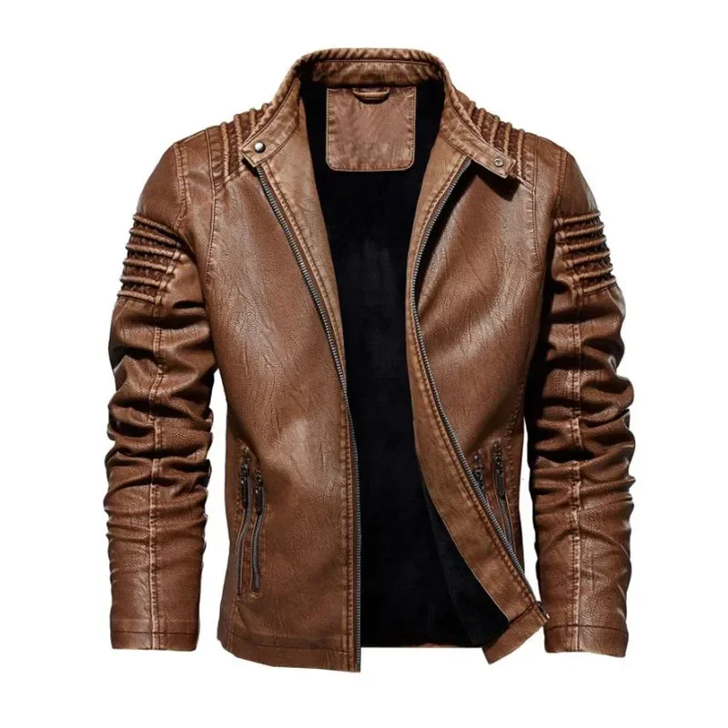 Spring Mens Faux Leather Jackets  winter Classic Motorcycle Jacket Male Plus faux leather jacket men Autumn