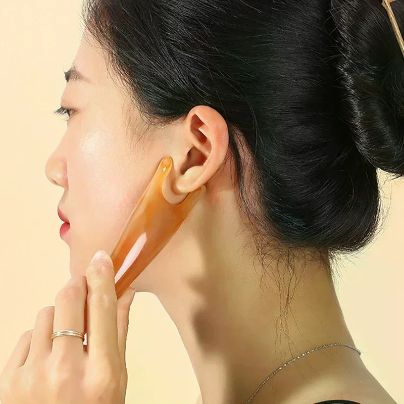 Multifunctional Resin Face Lifting Scraping Massage Nose Lifting Massage Y-shape Guasha Massage Reduce Puffiness Meridians Tool