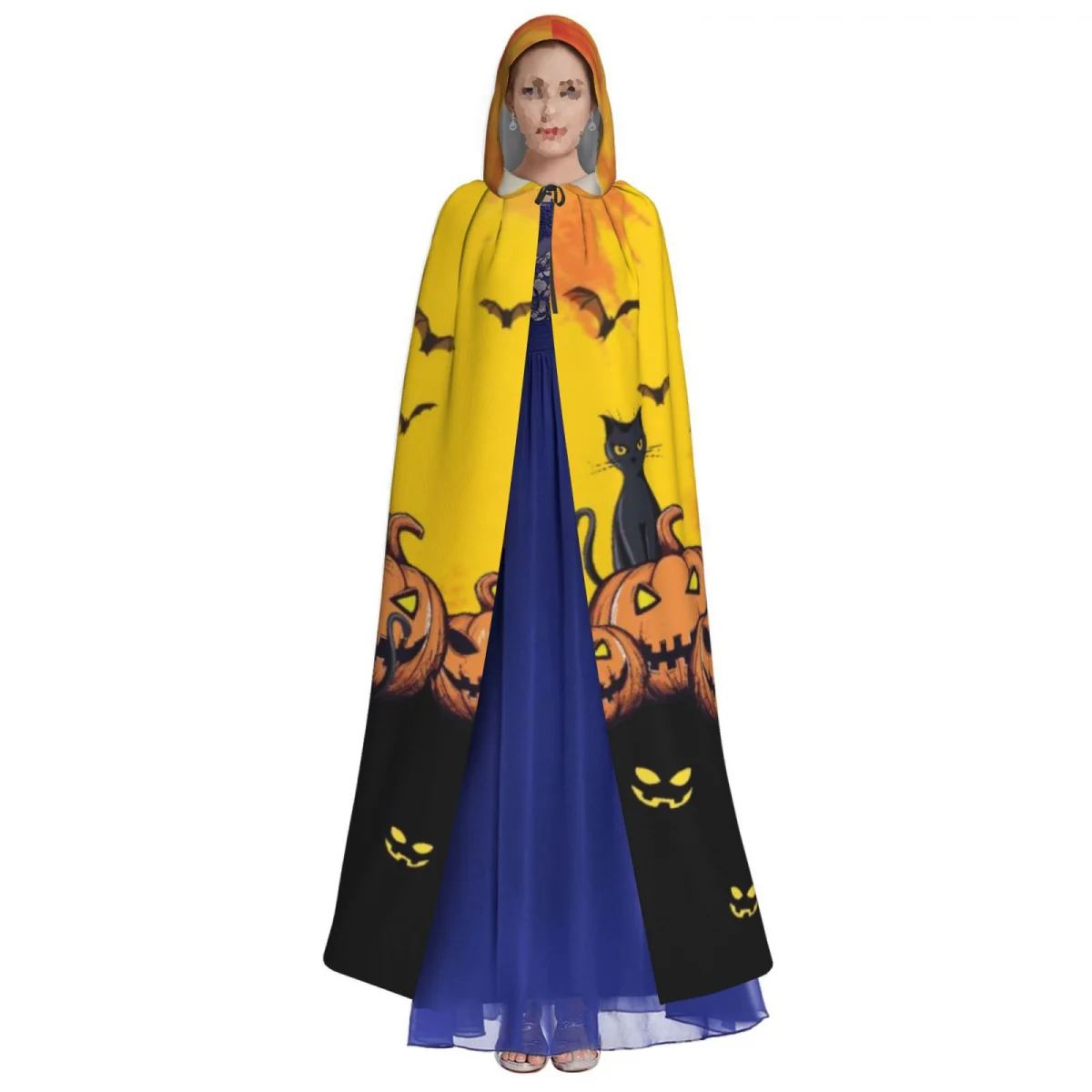 Adult Vampire Cape Hooded Robe Halloween Costumes Cloak with Hood for Men Women Magic Forest Cosplay Witch Party Carnival Coats