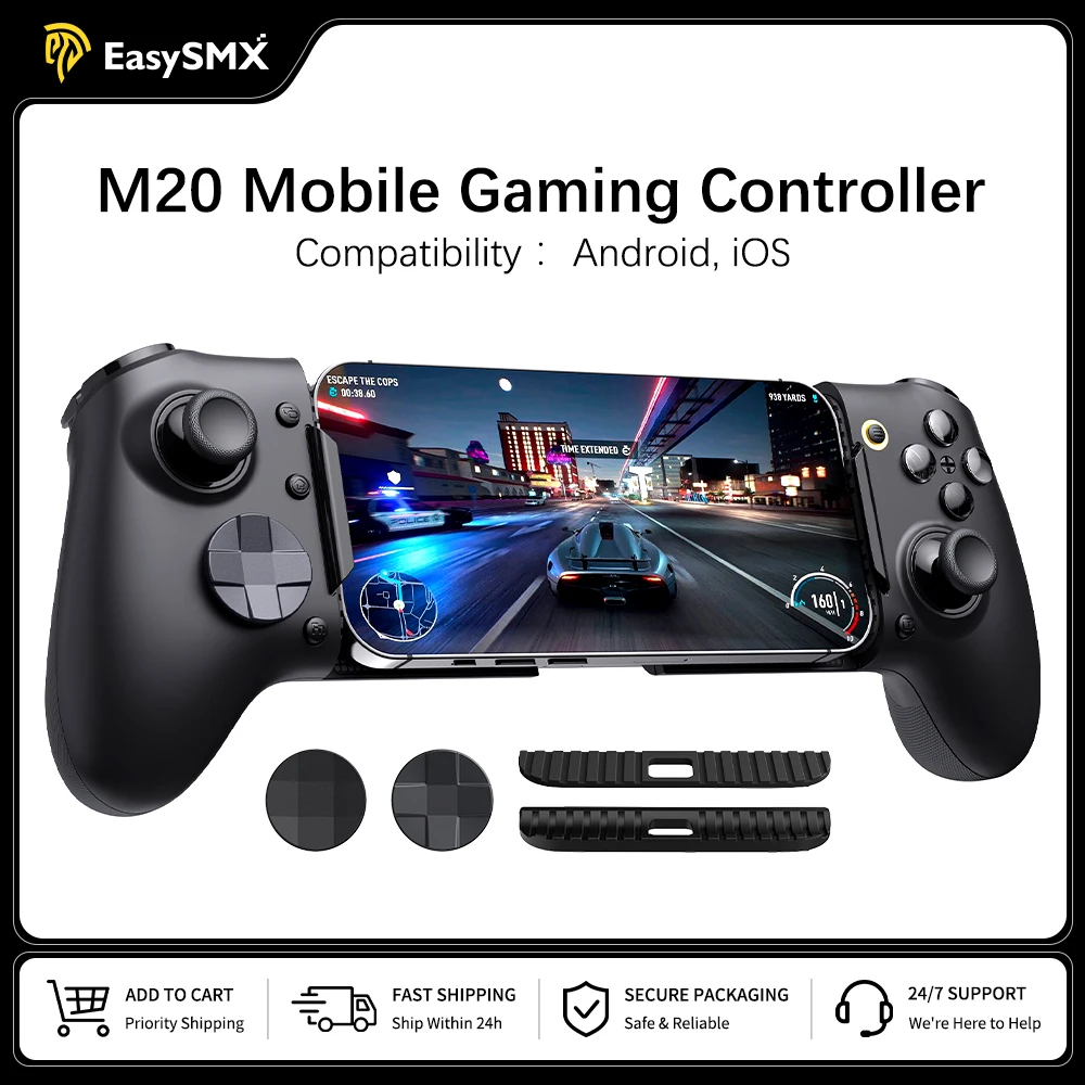 EasySMX M20 Type-C Telescopic Gamepad Support Android iOS Xbox Cloud Gaming Fit Mobile Phones Tablets Up To 8.5 Inch
