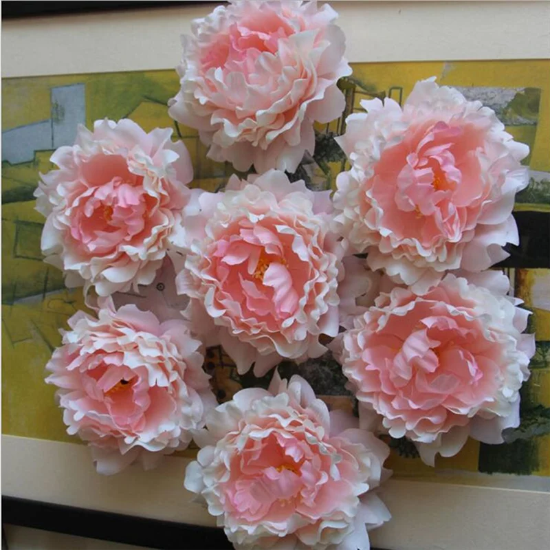 

100pcs Peony flower Heads Silk Peony Flowers 15cm Large Peonies Wholesale artificial flowers for Wedding Backdrops Photography