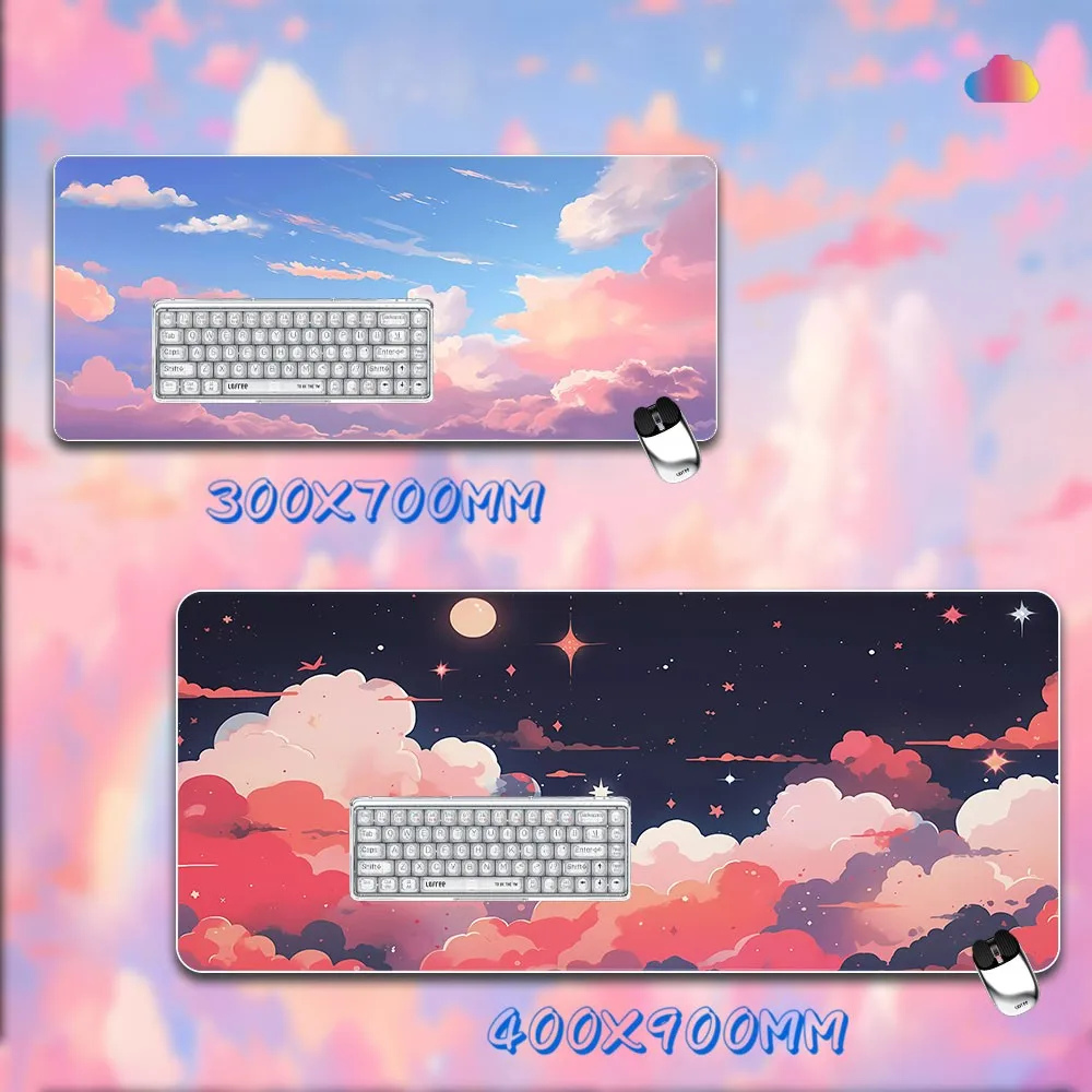 

Pink cloud Gamer Mouse Pad Rubber Mousepads Locking Edge Mouse Mat Gaming Mousepad Keyboard Pads Tapis De Souris 900x400mm