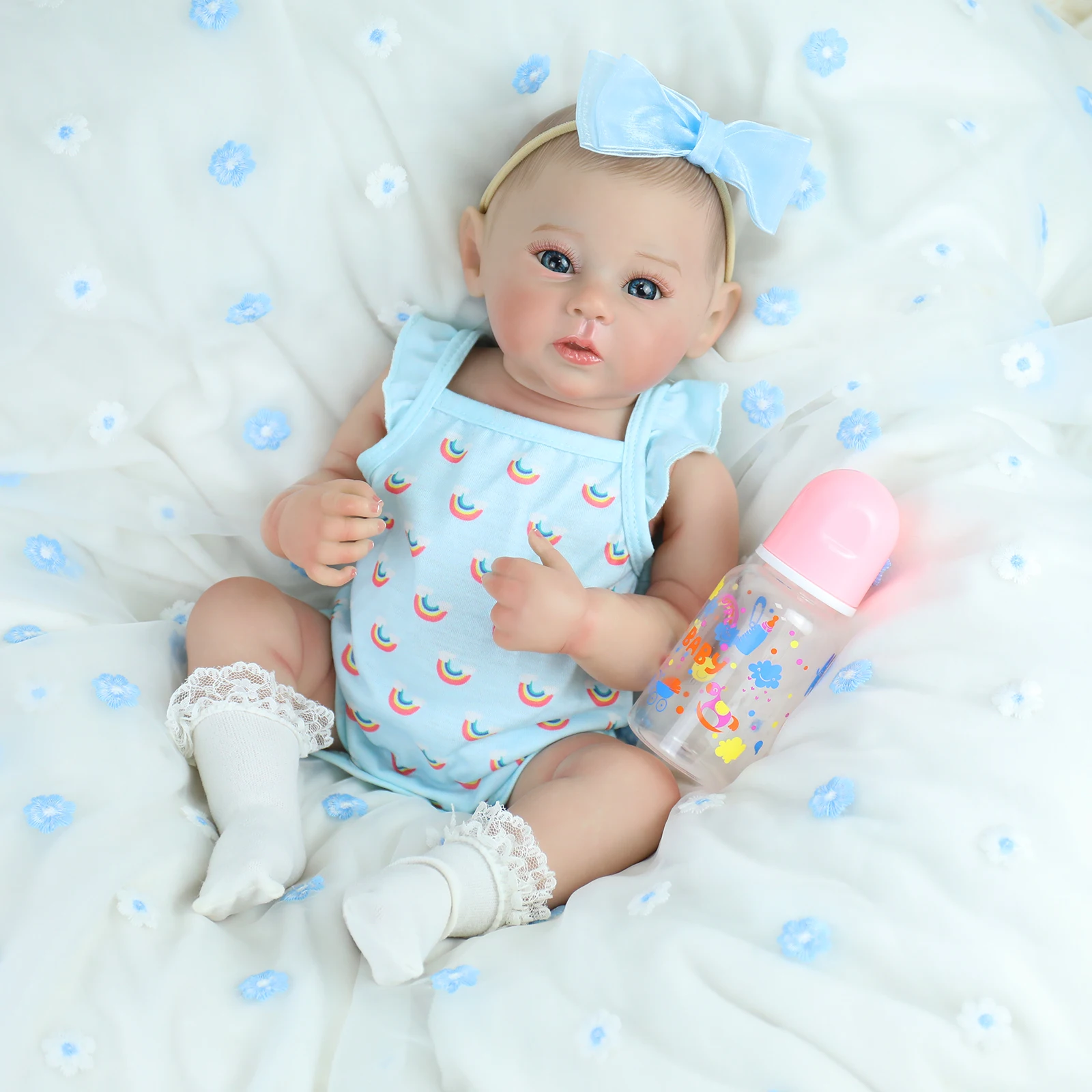 18Inch Reborn Poppen Silicon Vinyl Realistische Babypop Meisje Raven Met 3D Geschilderd Levensecht Haar Bebe Reborn Speelgoed Kerstcadeaus