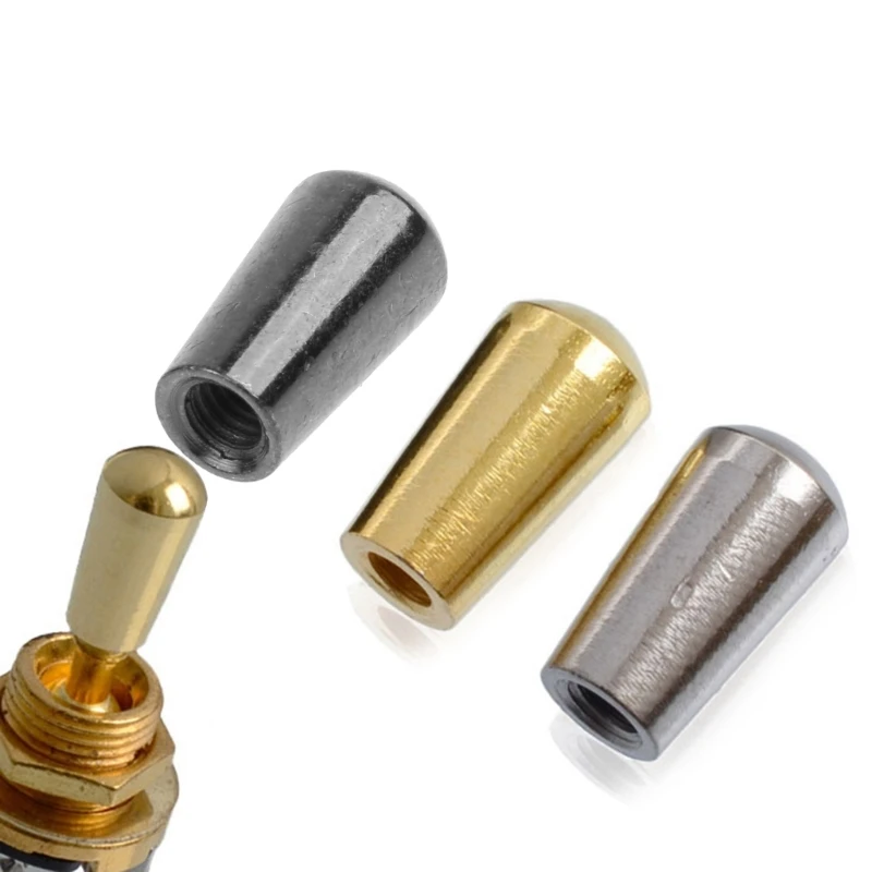 652D Guitar Toggle Switch Selector Metal Tip 3 Way Toggle Switch Knob Tip Cap Internal Thread Electric Guitar Knob Tip Button