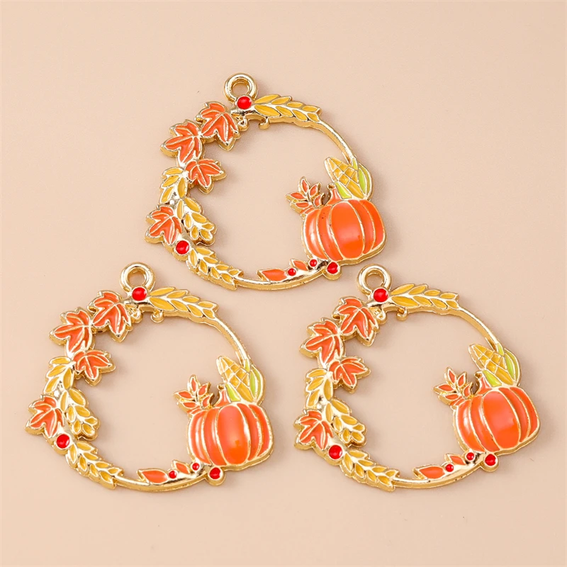 20 Stück Mix Thanksgiving Day Charms Emaille Lebensmittel Kürbis Mais Charms Anhänger für Schmuckherstellung Halsketten Ohrringe DIY Handwerk Geschenk – Detail 14