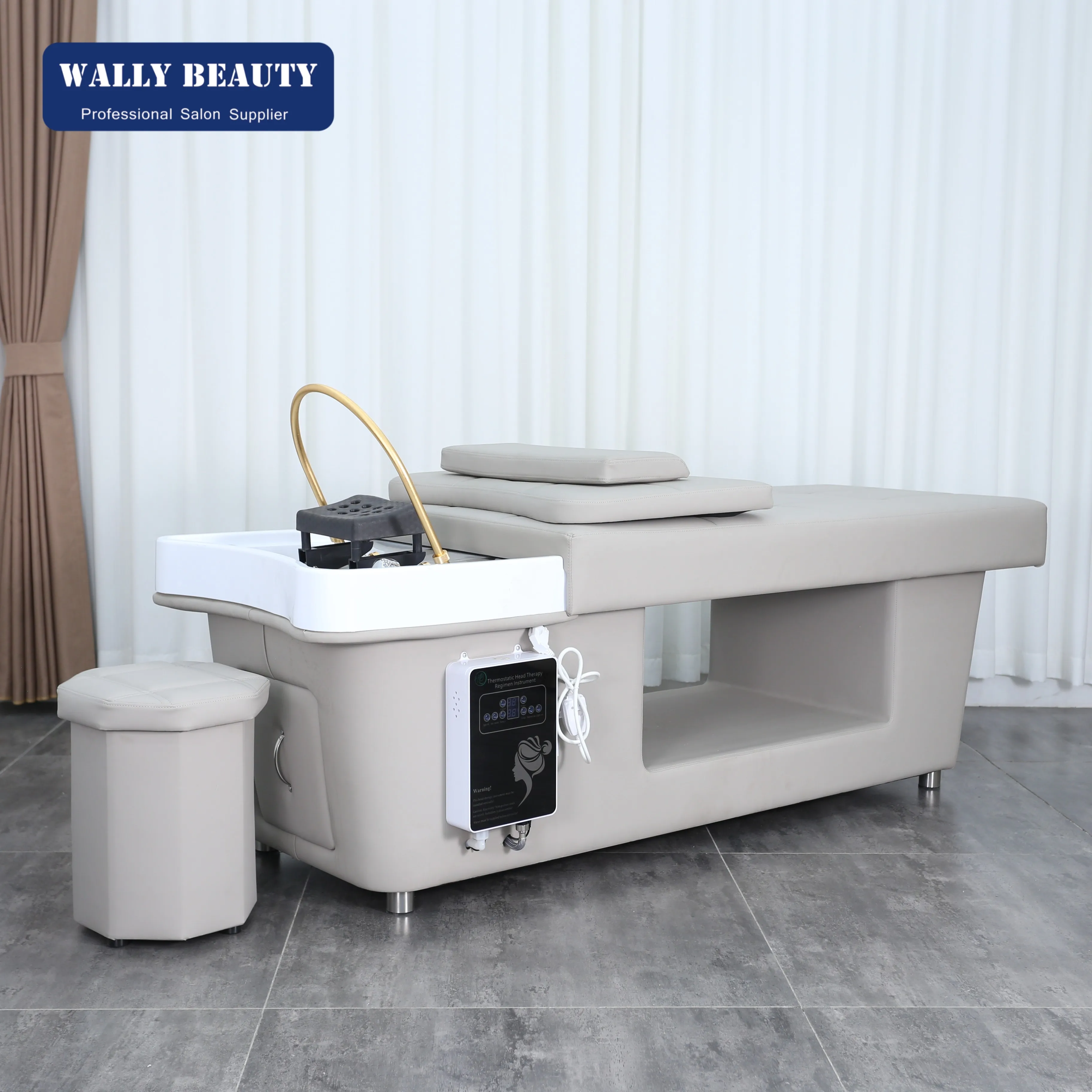 Head Therapy BedJapanese Head Spa Shampoo Bed With Waterfall Scalp Machine Massage Beauty Salon Furniture For Hair Spa