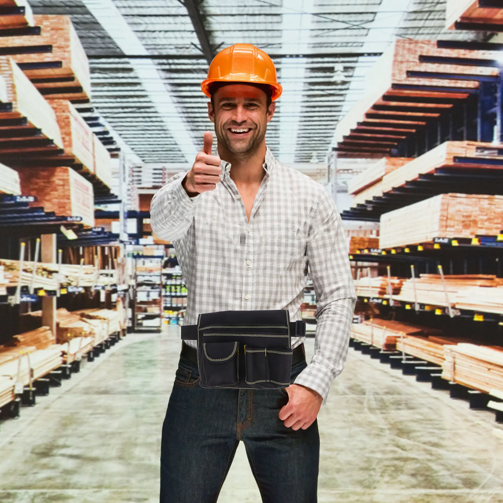 

Multi-Functional Repair Tool Waist Bag Durable Oxford Cloth Waterproof Large Capacity Adjustable Strap Home Automotive