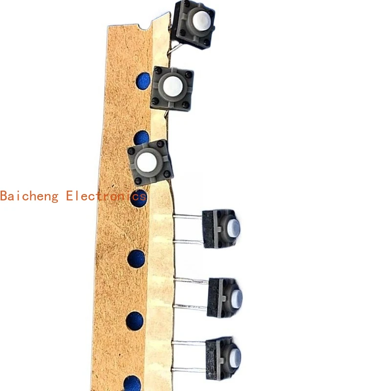 10 قطعة إدراج مستقيم متوسط 2 دبوس 7*7*5 مللي متر ، لمسة خفيفة مقاومة للماء والغبار مفتاح أبيض حركة صغيرة