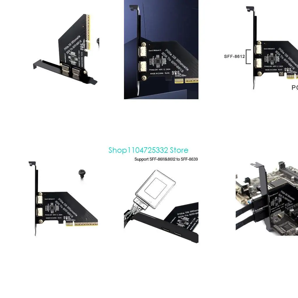 P5EA PCIe 4.0X8 to Oculink SFF 8612 8611 Split Adapter for Fast Speed Data Transfer