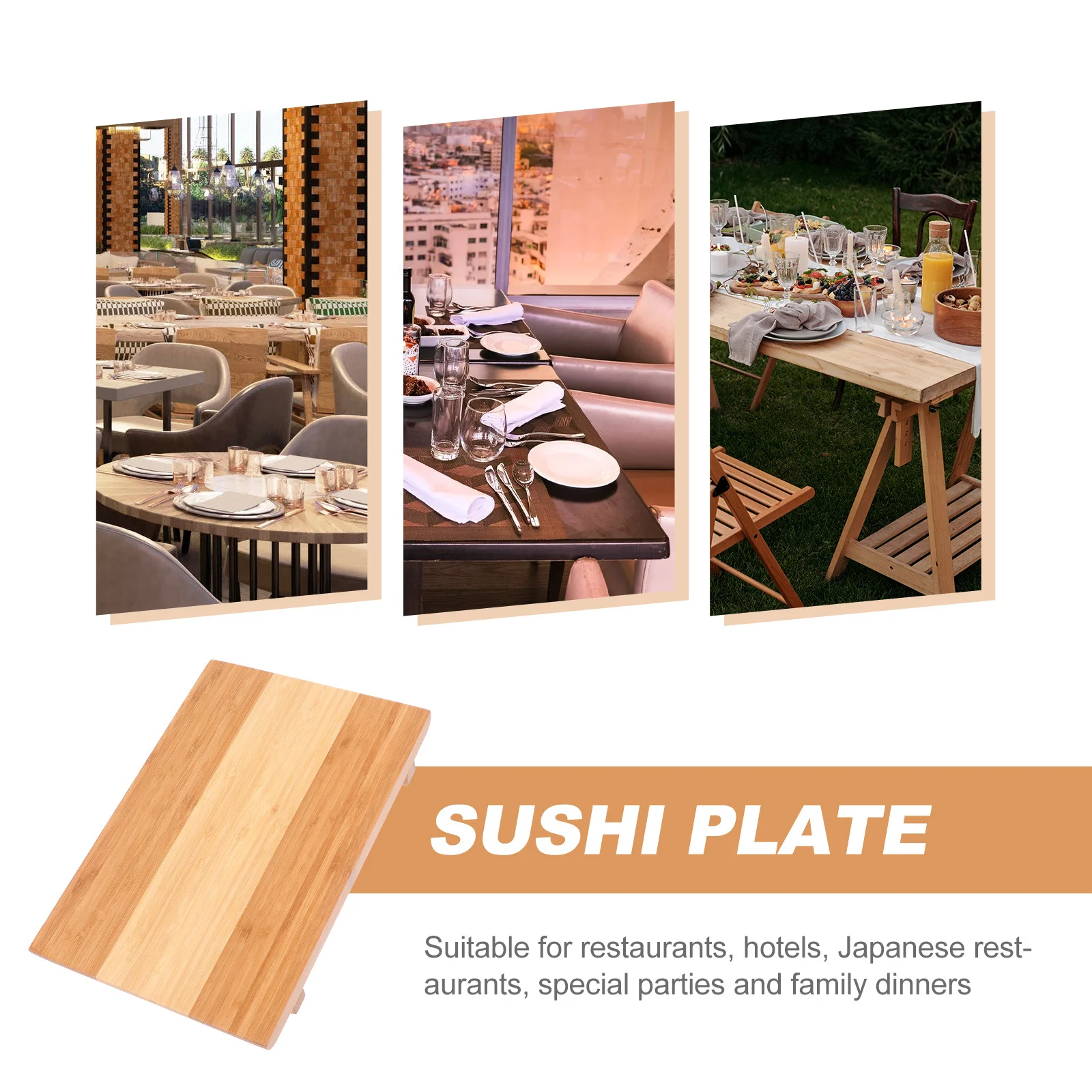 

1 шт. бамбуковая сервировочная тарелка для суши, практичный поднос для еды в японском стиле, блюдо для ресторана, ужина, суши