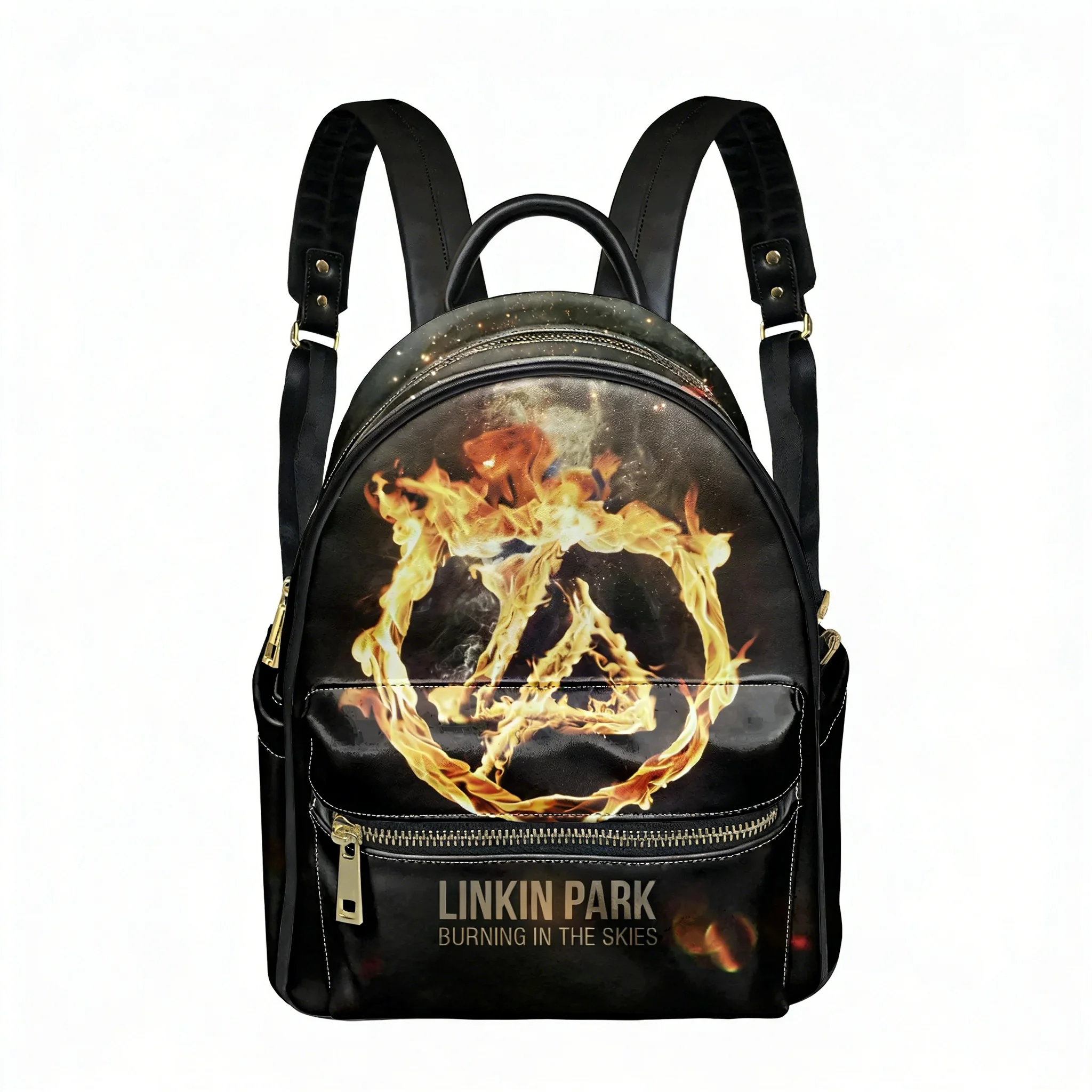 

Linkin Park Rock Band Backpack Womens Men Personalized Double Shoulder Bag Business Travel Bookbag Rucksack Gift Daypack