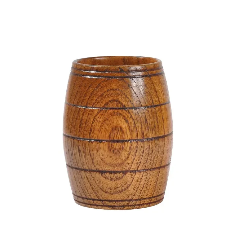 Creative New Design Wooden Beer Mug Handmade Beverage Coffee Mug Custom Logo