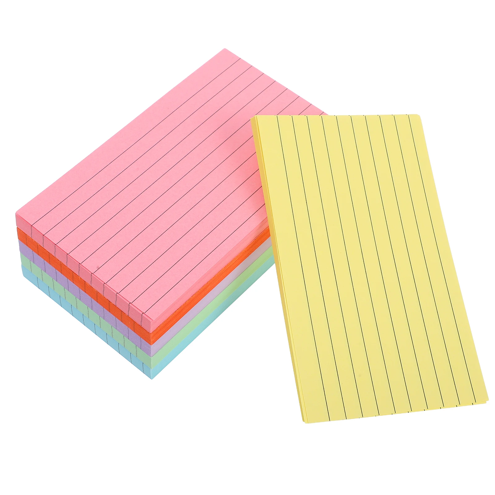 300pcs Double Sided Lined Notebook Colorful Index Cards Portable Size Study Office Paper Memo Pad Multicolor