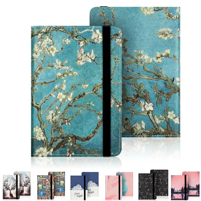 Universal Case for Kobo Nia N306 Ereader 2020 Nia Book 2018 Kobo Clara HD 6 Inch Ebook Reader N249 Print Case Hand Strap Cover