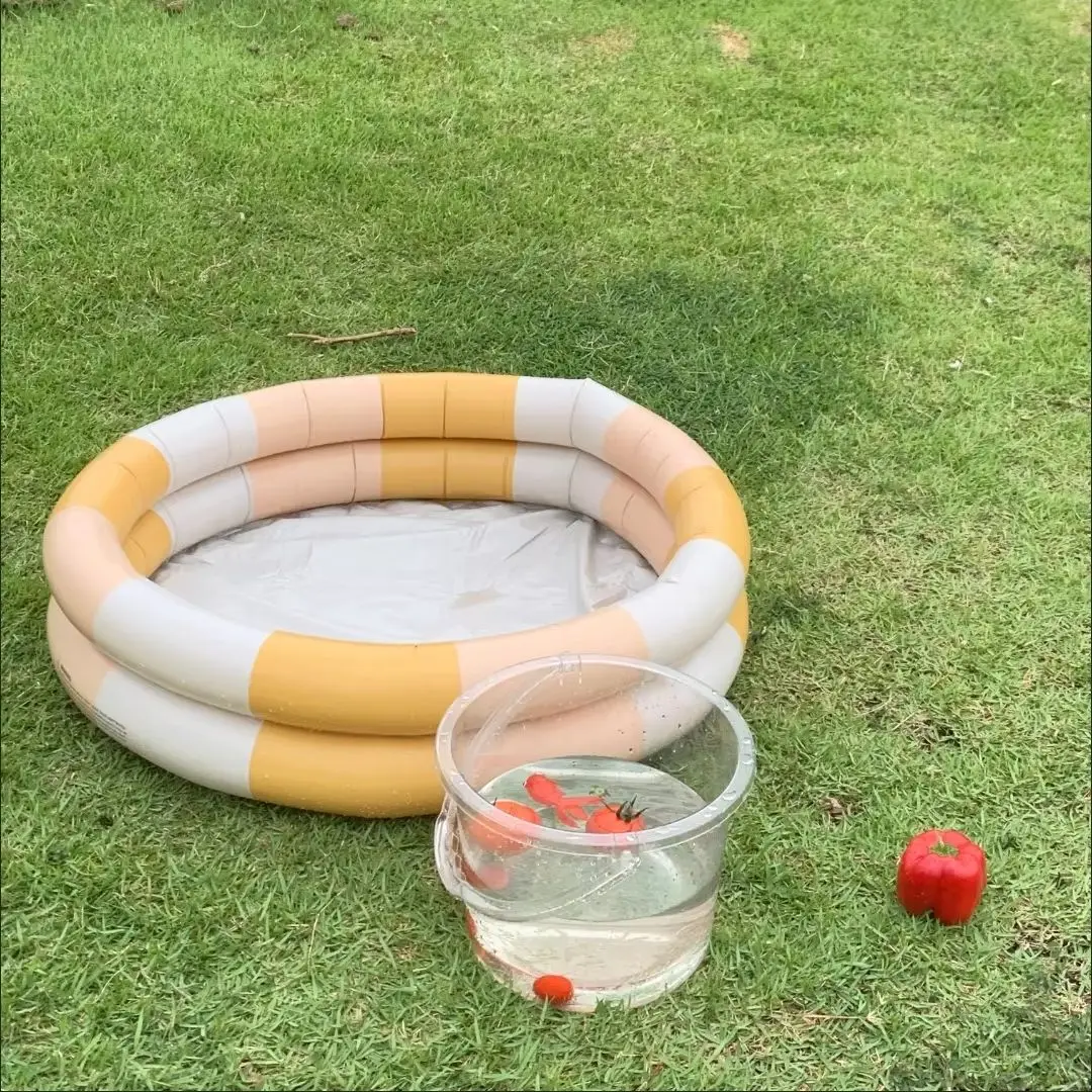 ベビープール-ヴィンテージストライプ柄-インフレータブル恐竜型-厚手-ホームオーシャンボールピット-子供用-楽しい遊び時間