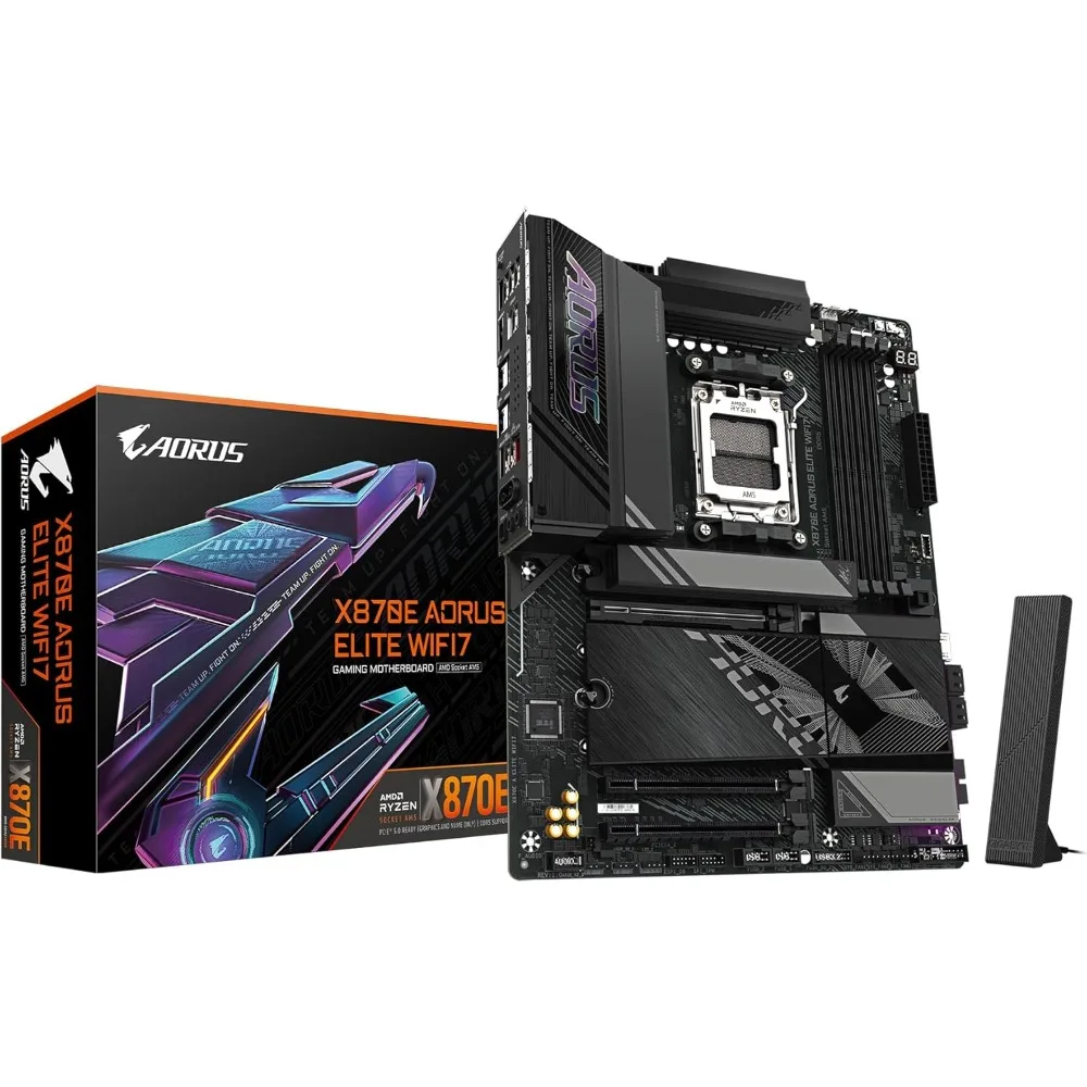 X870E AORUS Elite WIFI7 AMD AM5 LGA 1718 Scheda madre, ATX, DDR5, 4X M.2, PCIe 5.0, 2,5 GbE LAN, EZ-Latch