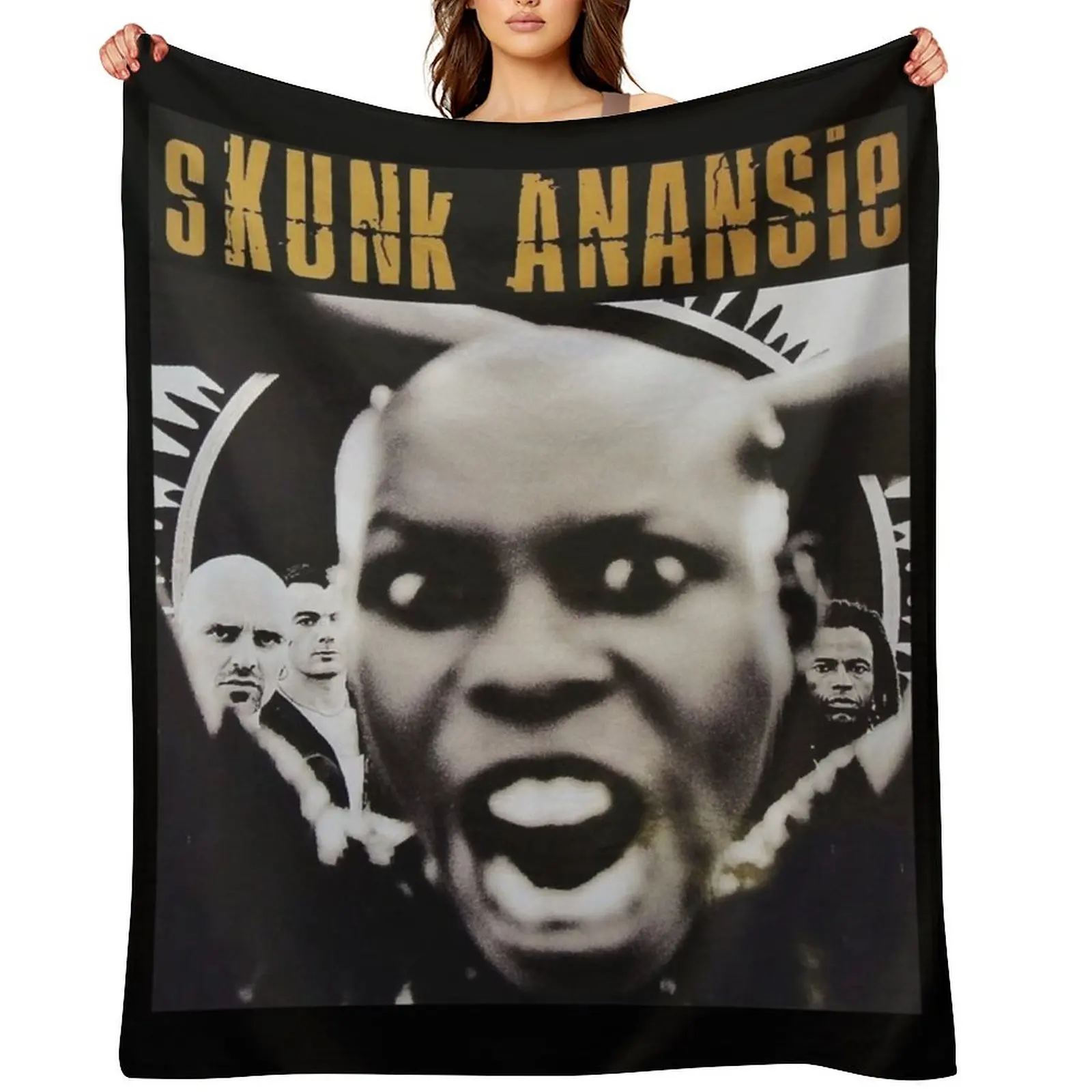 

Skunk Anansie Throw Blanket Tourist Flannel Fabric Nap Shaggy Blankets