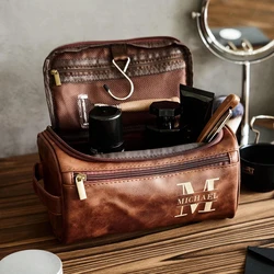 Neceser de cuero personalizado para hombre, Kit Dopp para padrinos de boda, neceser de viaje personalizado, accesorio de cuero, regalos de aniversario