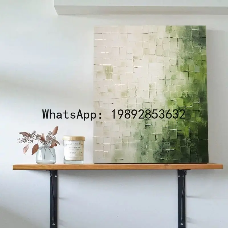 

GH Hand-painted Oil Painting, Simple Abstract Textured Wall Art, Wabi-Sabi Style Living Room Decorative Painting