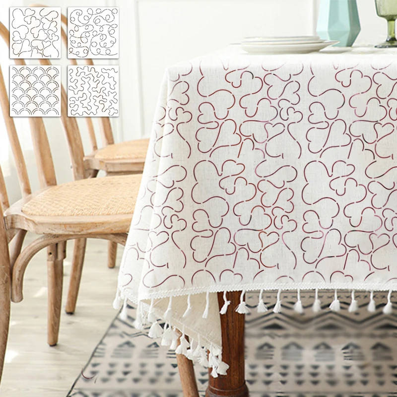 4pcs Sashiko Embroidery Template for DIY Projects