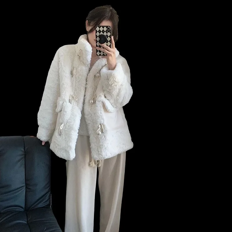 

Женский зимний жилет из меха ягненка, пальто средней длины, верхняя одежда из искусственного меха, повседневная одежда с высоким воротником, длинное све, полиэфирное волокно