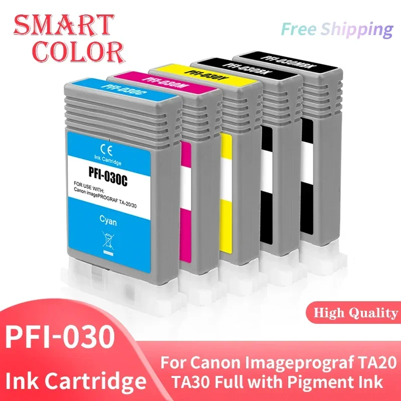 NEW 5Color PFI-030 PFI030 Compatible Ink Cartridges For Canon Image Prograf TA20 TA30 Full with Pigment Ink With Stable Chip