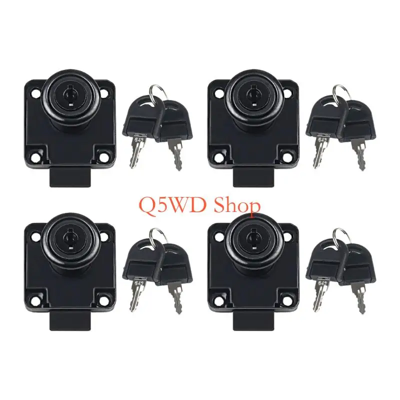 Q5WD 4Pcs Cabinet Lock with Keys Cupboard Desk Hasp Latches Letter MailBox Lock