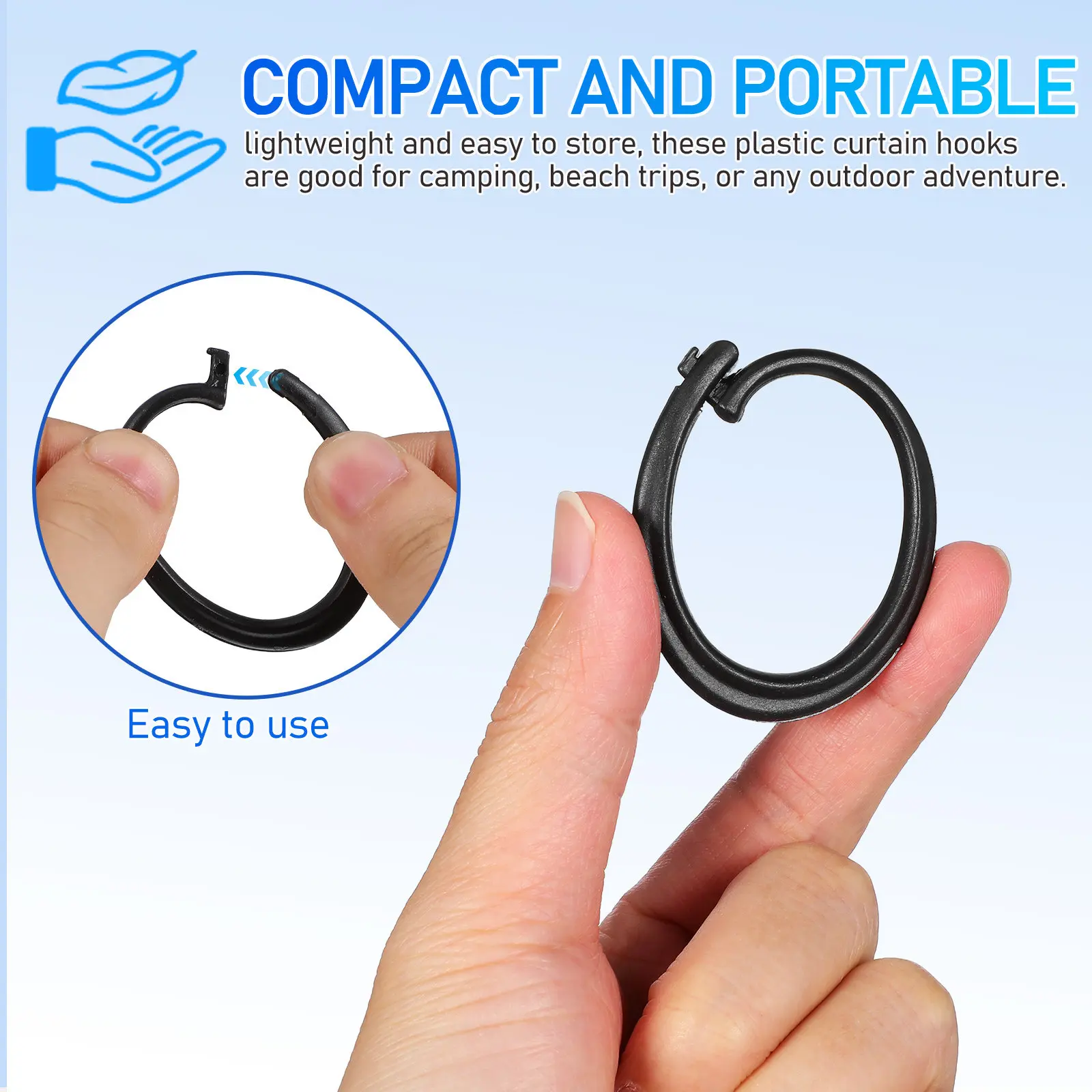 

30Pcs Plastic Curtain Hooks for Gazebo Tent Clips Outdoor Sunshade Drapery Holders Weather Resistant Camping Hanging Clips