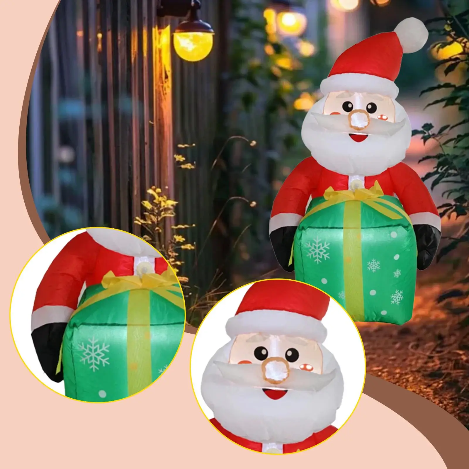 Christmas Inflatable Decoration Blow up Santa with Build in Light Xmas Decor for Yard