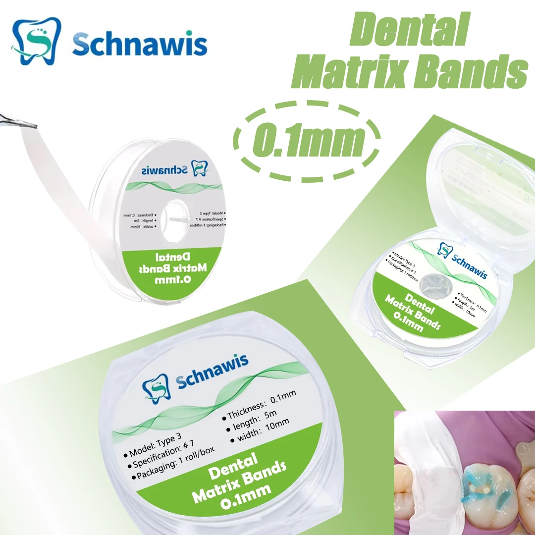 5m/roll Dental Matrix Bands Anti-corrosive Non-Stick Tthickness 0.1mm Matrix Strips Matrices Dentistry Materials