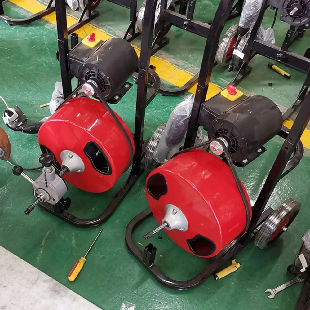 Electric pipe dredging machine sewer dredger toilet drain dredging cleaner plumbing sewer cleaning tool 15meter springs