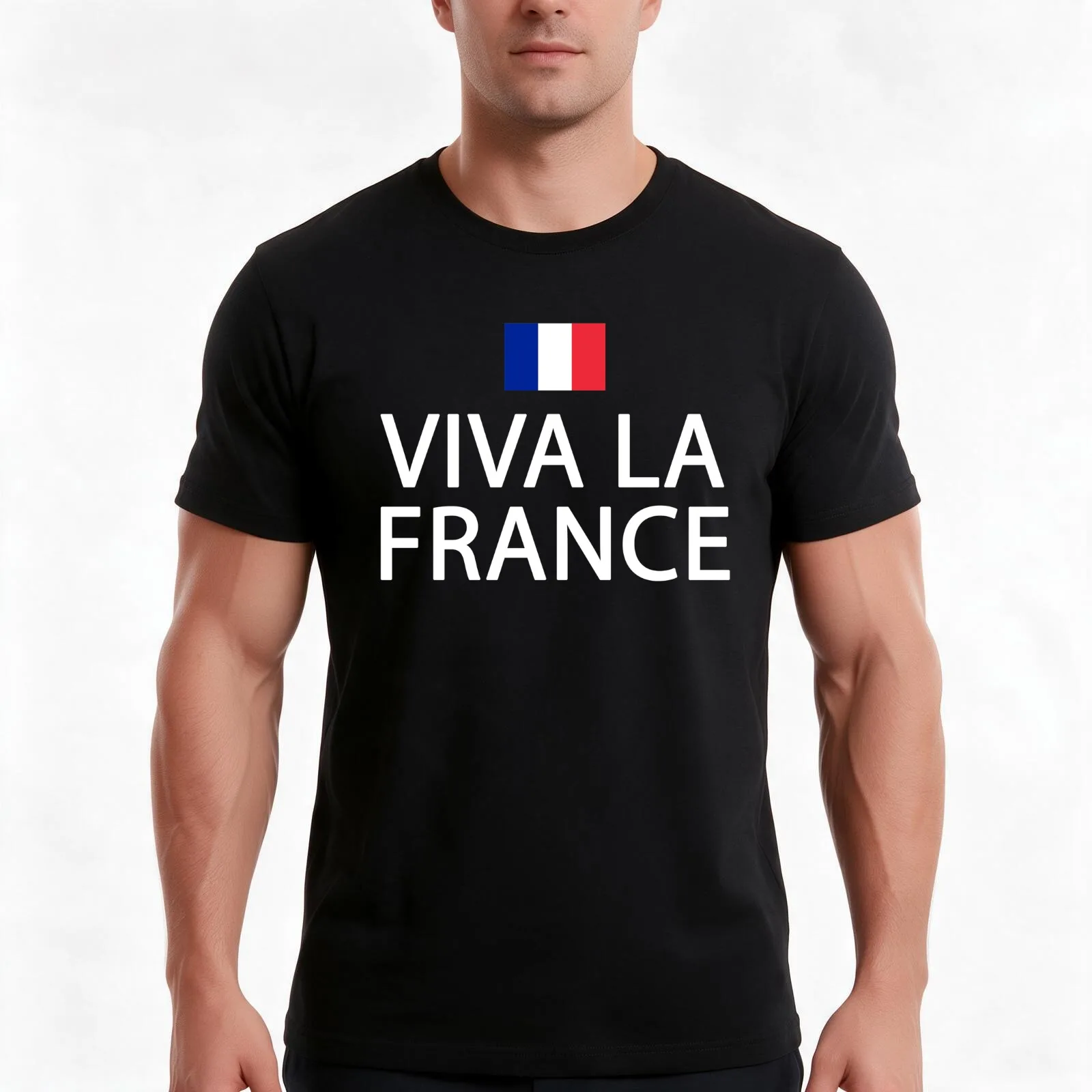 Funny French Flag - France Ancestry - Viva La France T-Shirt, Summer Casual Cotton Tee, Oversized Streetwear Tops, 100% Cotton