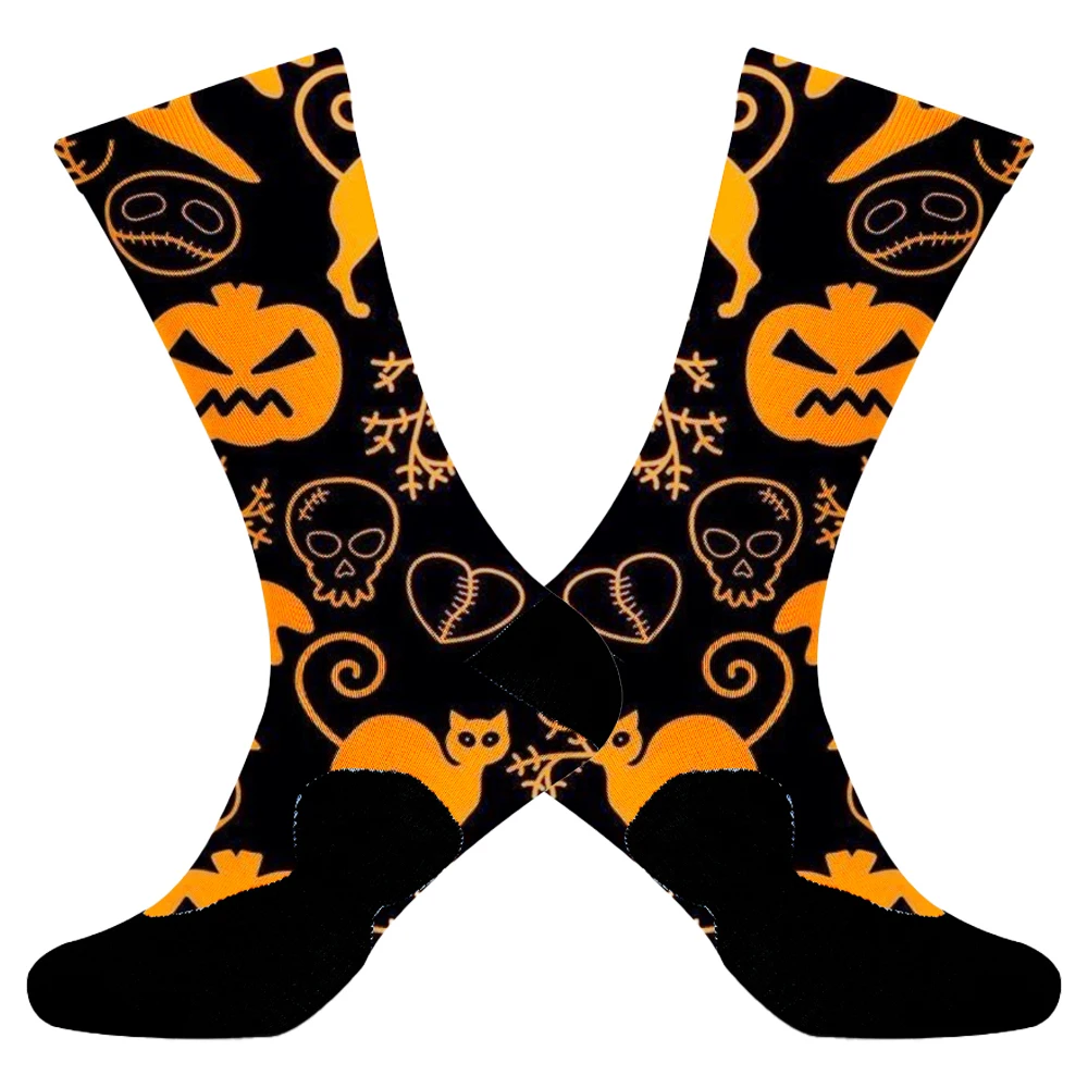 Chaussettes de sport unisexes en coton Happy Street Skateboard pour hommes, personnalité d'Halloween, Harajuku, cadeau drôle pour garçons, mode, nouveau