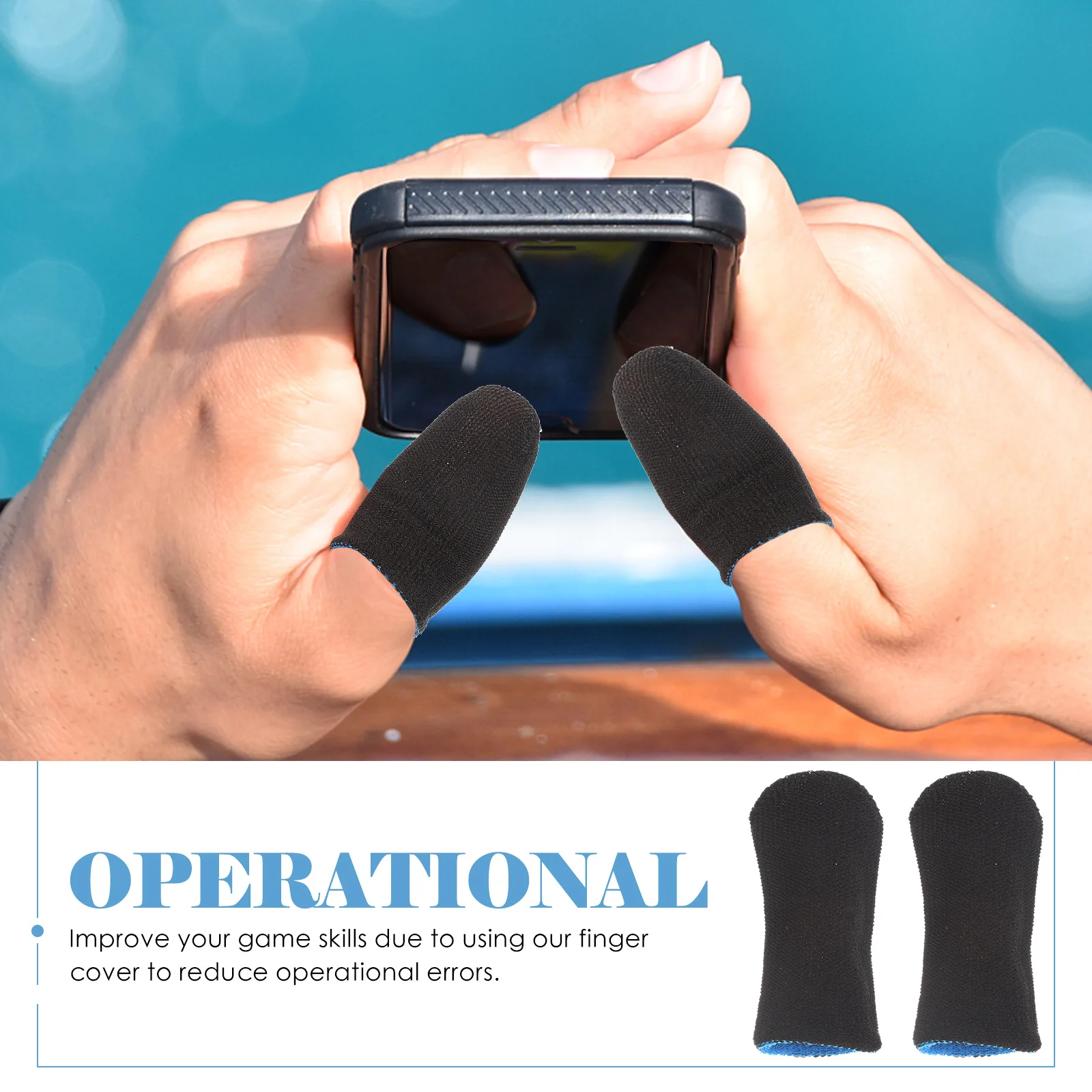 

10Pairs Gaming Finger Sleeves Premium Knit Sweat-Resistant Thumb Protectors Anti-Slip Finger Covers Phone Game Supplies