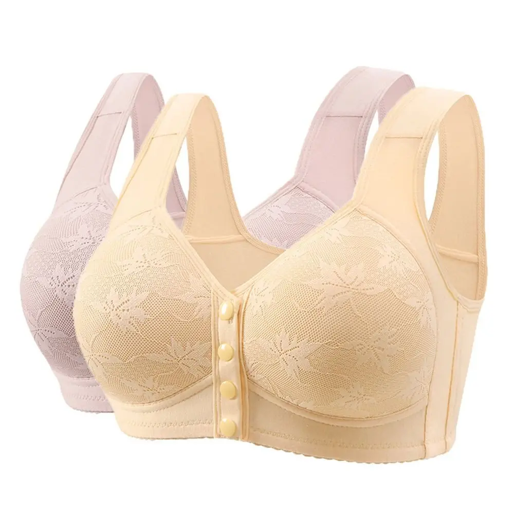

Casual Front Buckle Wireless Sports Bra Breathable Seamless Workout Tank Tops Solid Color Underwear Push Up Bra for Women
