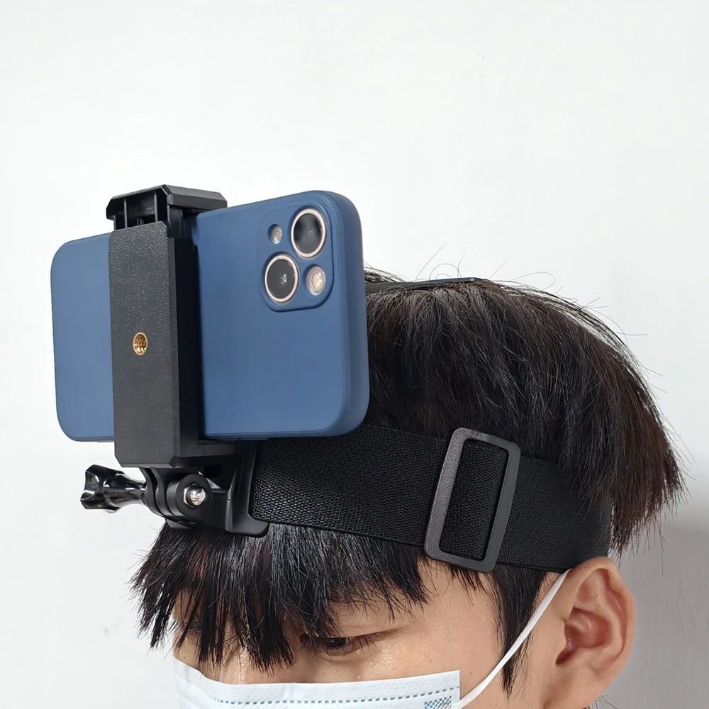 Soporte de Cabeza para Teléfono Móvil con Clip para Smartphones, GoPro Hero 13 12 11 10, Insta360, SJCAM y DJI OSMO