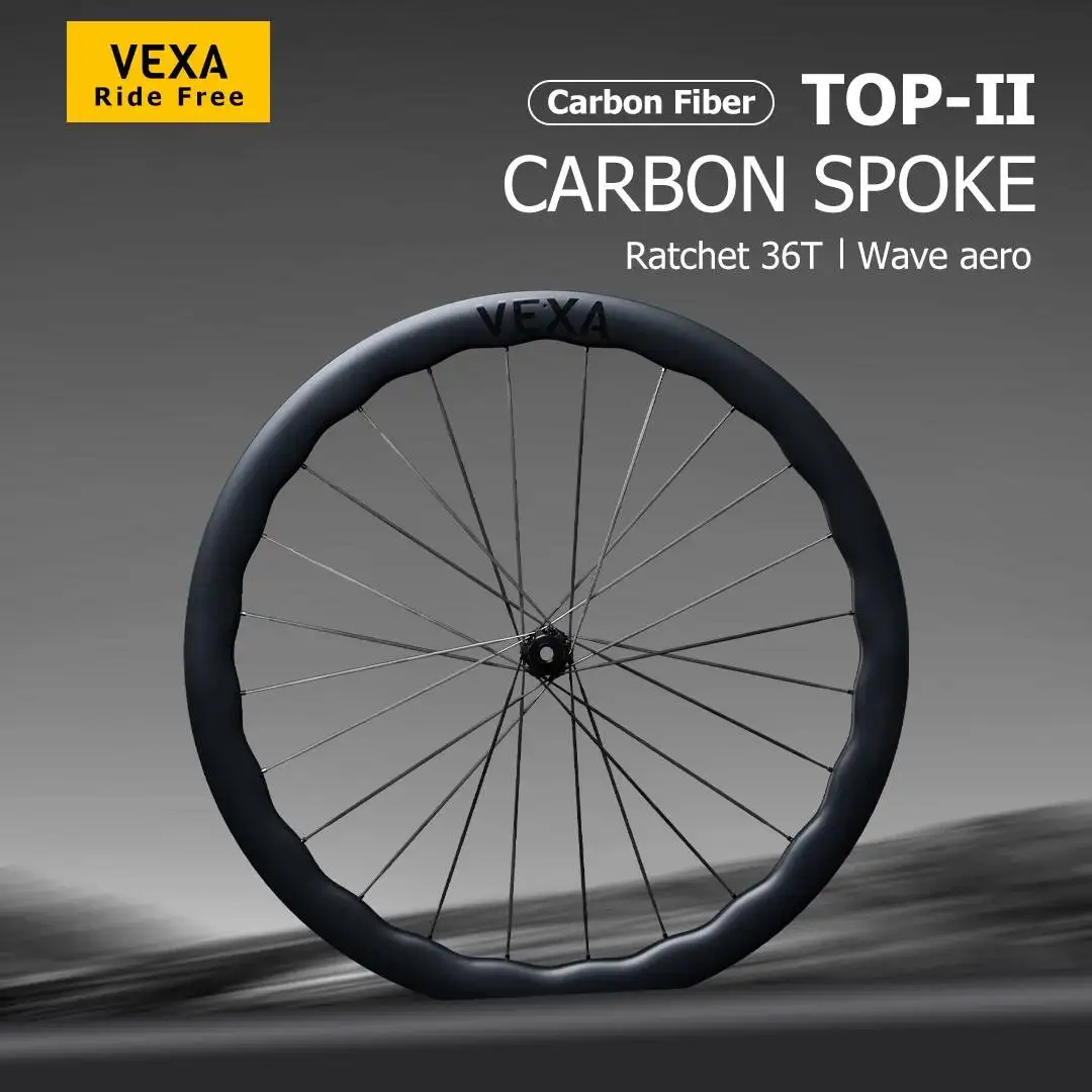 

Колесный комплект VEXA TOP II Carbon с дисковыми тормозами, прецизионными карбоновыми спицами, облегченный весом 1257 г, с керамическими подшипниками TPI, ультралегкий гоночный колесный комплект