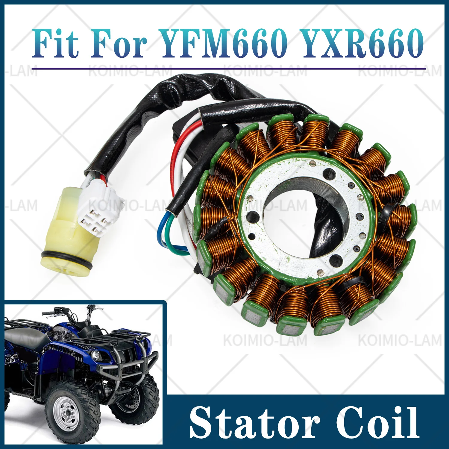 Passend für YAMAHA ATV YFM 660 Grizzly 2002 - 2008, YXR 660 Rhino 2004 - 2007, Magneto-Stator-Spule, YFM660, YXF660. – Detail 1