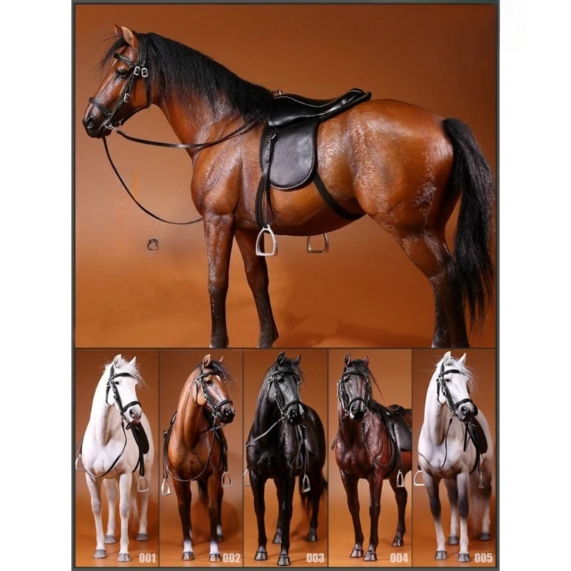 Simulation Hanover warm-blooded horse model ornament with soldier and horse figure sculpture