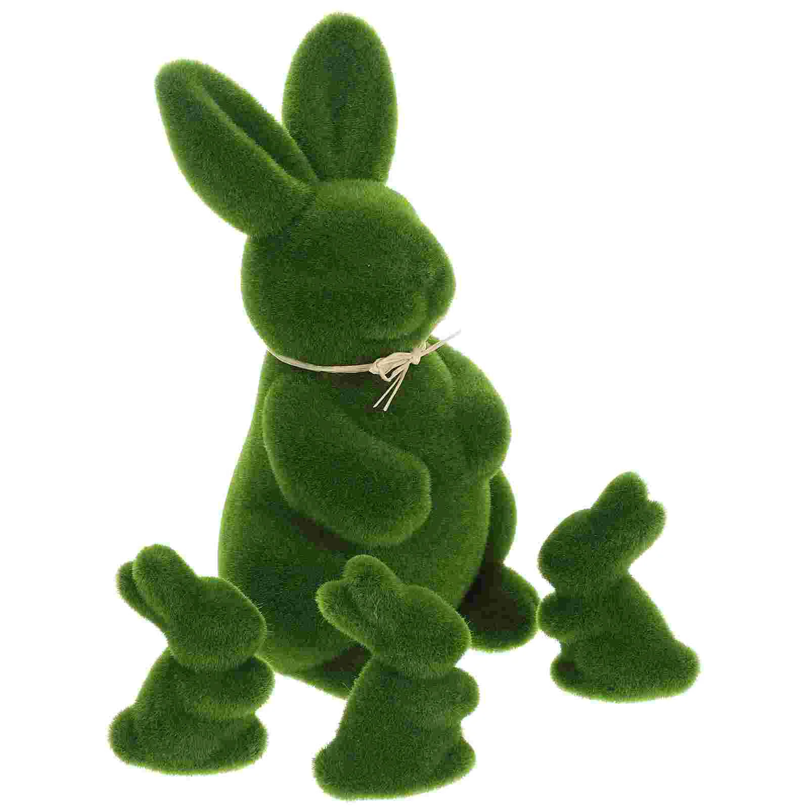 

4 Pcs Stuffed Animal Easter Bunny Decorations Rabbit Adornment Photo Props Hammock Simulated Green Craft Child